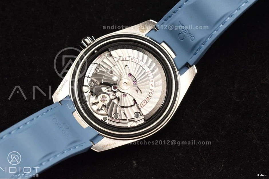 A8900 Summer Blue Edition 41mm Super Dial Rubber Clone Best Aqua Terra Blue VSF on 1:1 Strap 1228